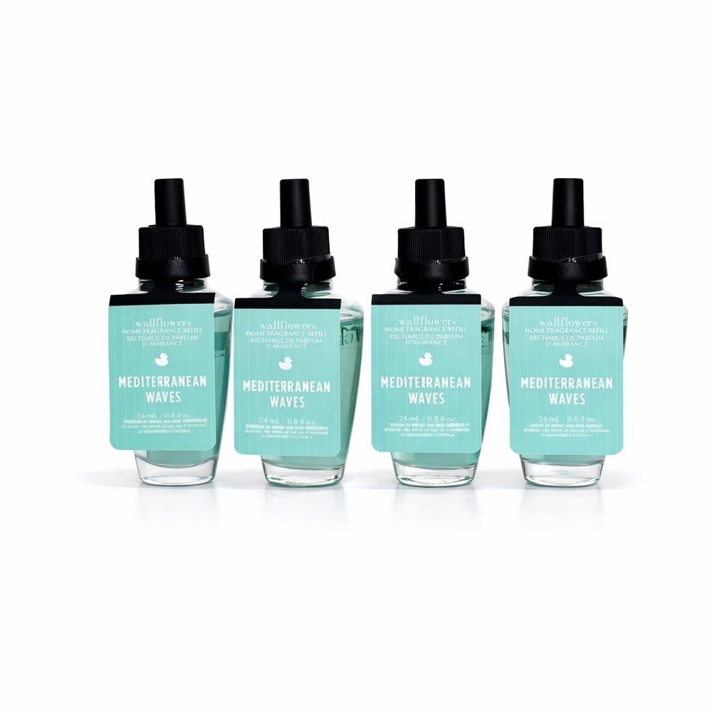 Bath & Body Works Wallflowers Mediterranean Waves Refill Bulbs Coastal 4 Pack Ne